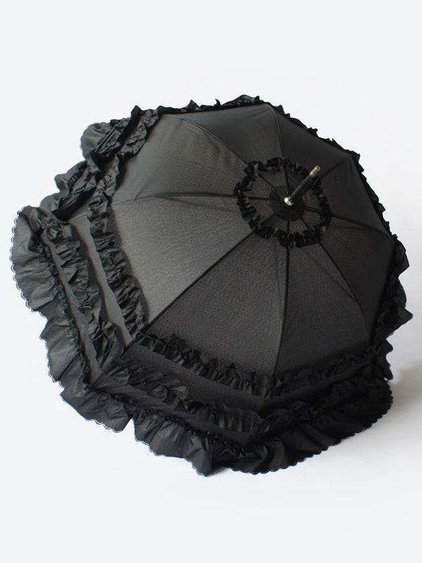 Classic Lolita Parasol Ruffle Frill Nylon Lolita Parasol