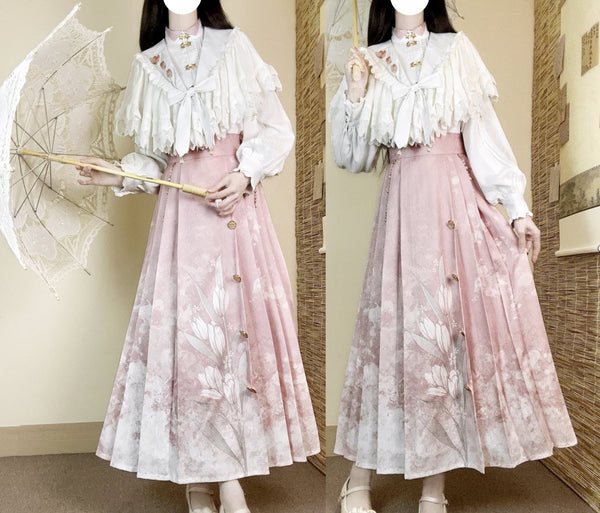 New Trendy Qi Lolita Cape, Blouse and Skirt Set