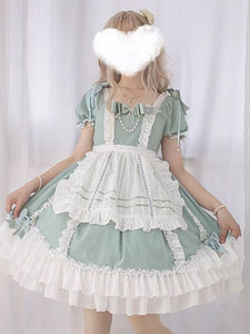 Classical Lolita Dresses Maid Lolita Light Green Overall Dress