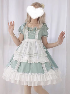 Classical Lolita Dresses Maid Lolita Light Green Overall Dress