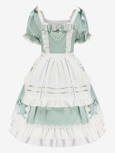 Classical Lolita Dresses Maid Lolita Light Green Overall Dress