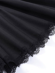 Gothic Dress Off The Shoulder Short Sleeves Lace Trimed Lolita Short Dress