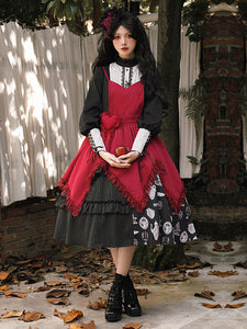 Gothic Lolita Accessories Burgundy Ruffles Lace Apron Polyester Miscellaneous