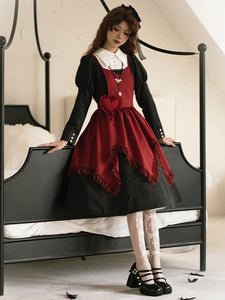 Gothic Lolita Accessories Burgundy Ruffles Lace Apron Polyester Miscellaneous