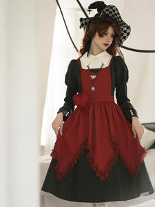 Gothic Lolita Accessories Burgundy Ruffles Lace Apron Polyester Miscellaneous