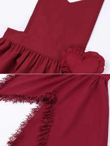 Gothic Lolita Accessories Burgundy Ruffles Lace Apron Polyester Miscellaneous