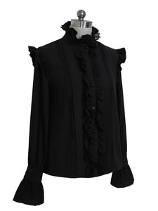 Gothic Lolita Blouses White Long Sleeves Lolita Top Ruffles Lolita Shirt