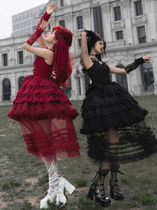 Gothic Lolita Dresses Bows Ruffles Burgundy