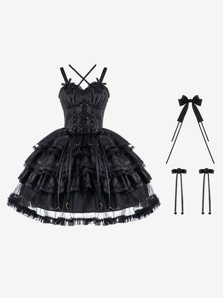 Gothic Lolita Dresses Bows Ruffles Burgundy