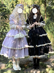 Gothic Lolita Dresses Bows Ruffles Purple Purple