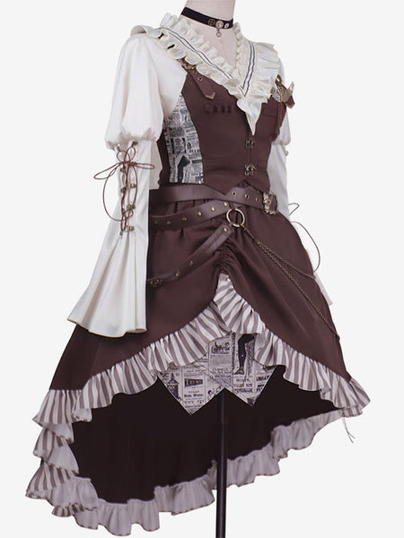 Gothic Lolita Dresses Chains Coffee Brown Coffee Brown