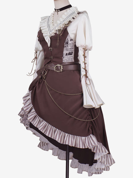 Gothic Lolita Dresses Chains Coffee Brown Coffee Brown