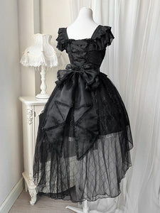 Gothic Lolita Dresses Lace Up Lace Jacquard Black