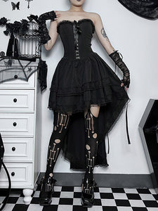 Gothic Lolita Dresses Lace Ruffles Black Black