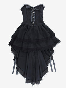 Gothic Lolita Dresses Lace Ruffles Black Black