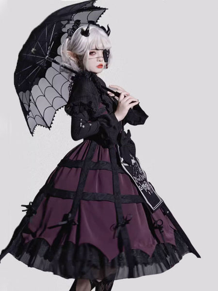 Gothic Lolita Dresses Metal Details Lace Black Black