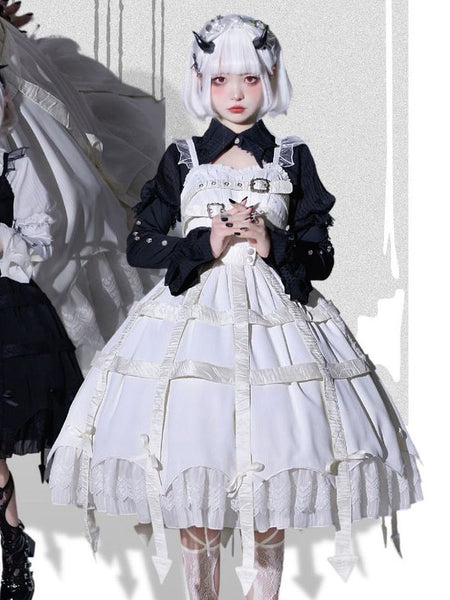 Gothic Lolita Dresses Metal Details Lace Black Black