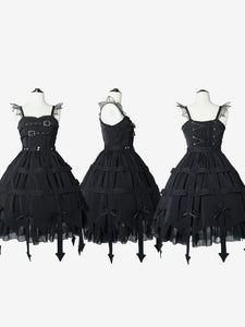 Gothic Lolita Dresses Metal Details Lace Black Black