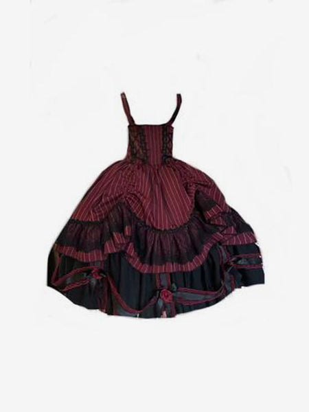 Gothic Lolita Dresses Rose Ruffles Black Black