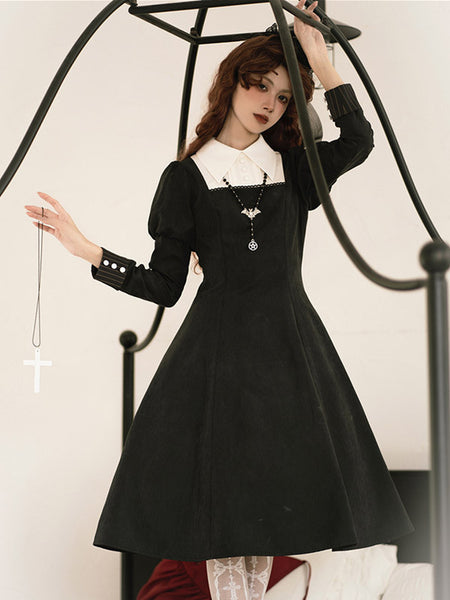 Gothic Lolita Dresses Ruffles Black Black