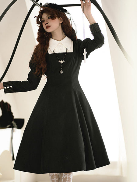 Gothic Lolita Dresses Ruffles Black Black