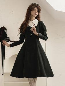 Gothic Lolita Dresses Ruffles Black Black