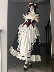 Gothic Lolita Dresses Ruffles Bows Maid Lolita Dress