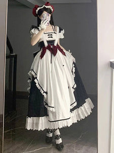 Gothic Lolita Dresses Ruffles Bows Maid Lolita Dress