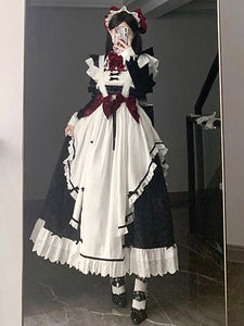 Gothic Lolita Dresses Ruffles Bows Maid Lolita Dress