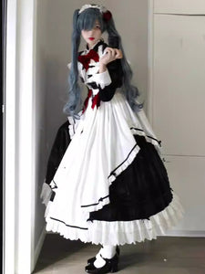 Gothic Lolita Dresses Ruffles Bows Maid Lolita Dress