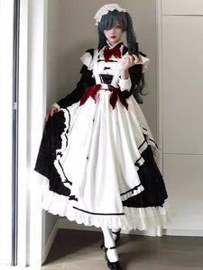 Gothic Lolita Dresses Ruffles Bows Maid Lolita Dress