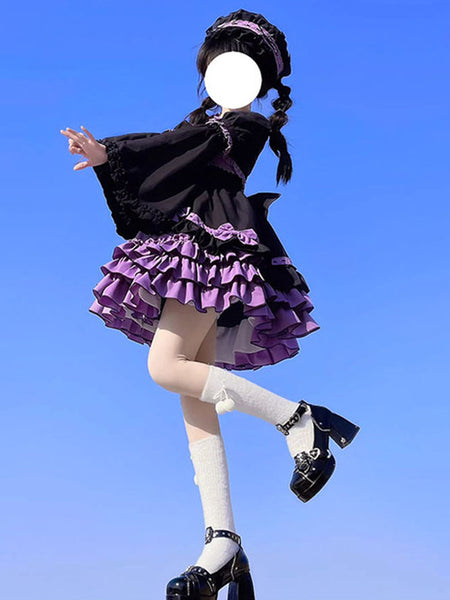 Gothic Lolita Dresses Ruffles Bows Purple Romance Gothic Lolita