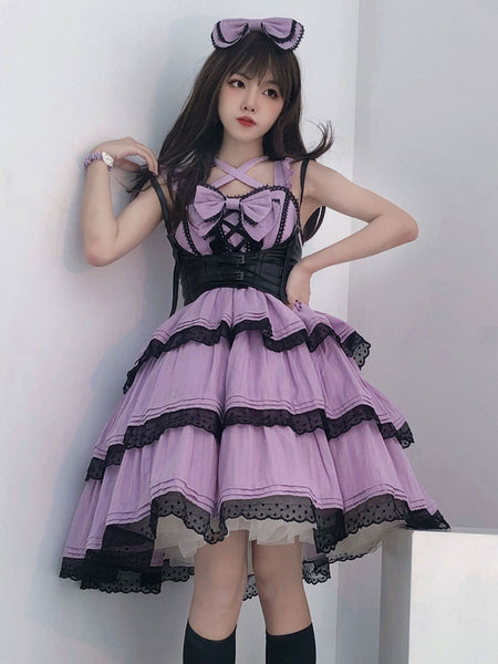 Gothic Lolita Dresses Ruffles Lace Light Pink Green