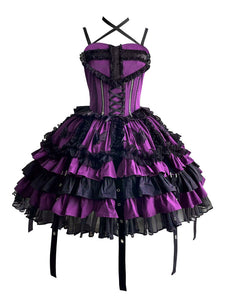 Gothic Lolita Dresses Ruffles Lace Purple Pink