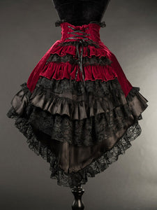 Gothic Lolita SK Black Lace Up Lace Lolita Skirts