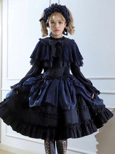 Gothic Lolita Skirt Black Bows Ruffles Lolita Skirts