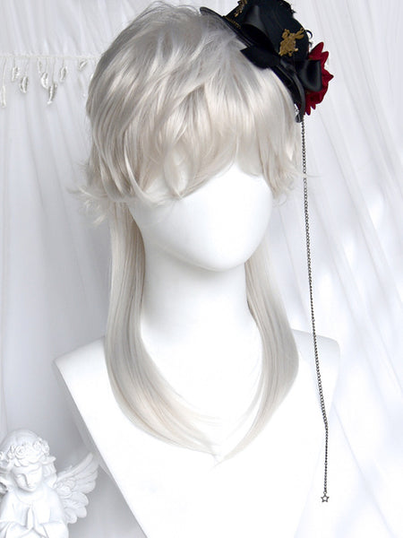 Gothic Lolita Wig Long Layered Silver Lolita Accessories