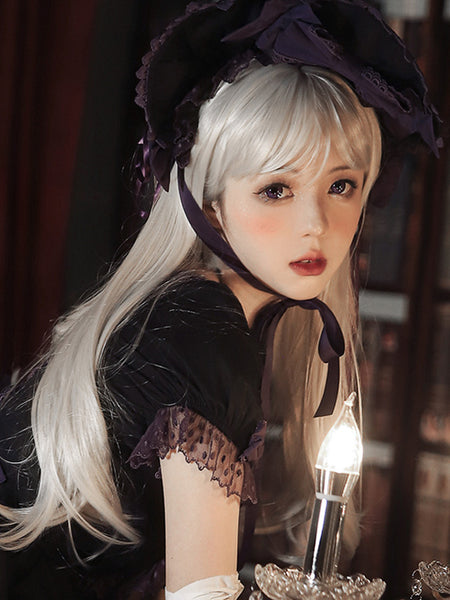 Gothic Lolita Wigs Silver Long Lolita Accessories