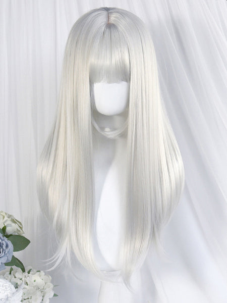 Gothic Lolita Wigs Silver Long Lolita Accessories