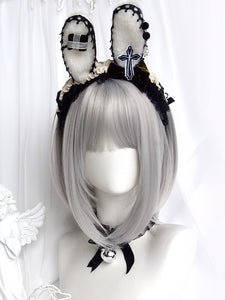 Gothic Lolita Wigs Silver Short Tousled Lolita Accessories