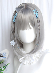 Gothic Lolita Wigs Silver Short Tousled Lolita Accessories