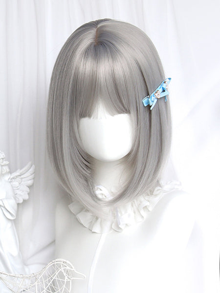 Gothic Lolita Wigs Silver Short Tousled Lolita Accessories