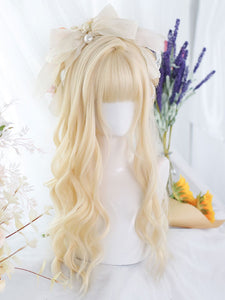 Harajuku Fashion Lolita Wig Long Heat-resistant Fiber Light Gold Lolita Accessories