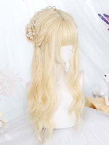 Harajuku Fashion Lolita Wig Long Heat-resistant Fiber Light Gold Lolita Accessories