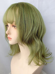 Harajuku Fashion Lolita Wigs Short Heat-resistant Fiber Green Lolita Accessories