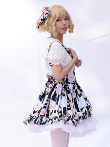 Idol clothes Lolita Skirt Cardcaptor Sakura   Ruffles As Image Floral Print Lolita Skirts