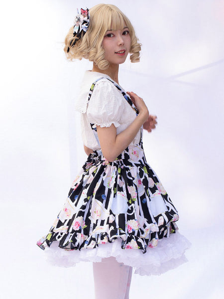 Idol clothes Lolita Skirt Cardcaptor Sakura   Ruffles As Image Floral Print Lolita Skirts