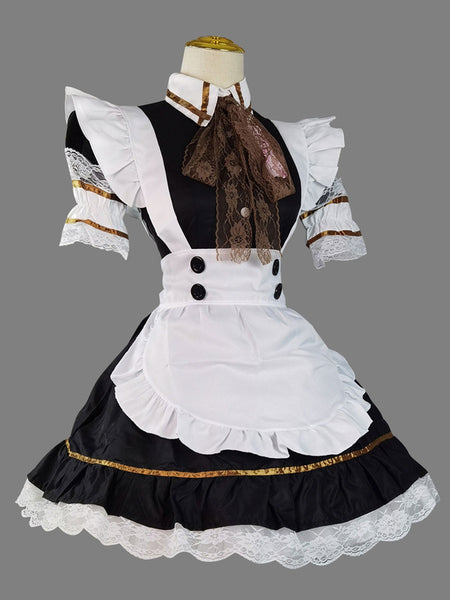 Maid Lolita Dresses Lace Ruffles Short Sleeves Lolita Dress