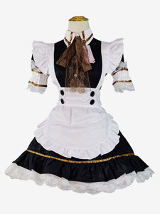 Maid Lolita Dresses Lace Ruffles Short Sleeves Lolita Dress