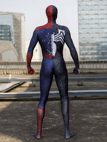 Marvel Comics Cosplay Spider Man Half-Symbiote Cosplay Costumes